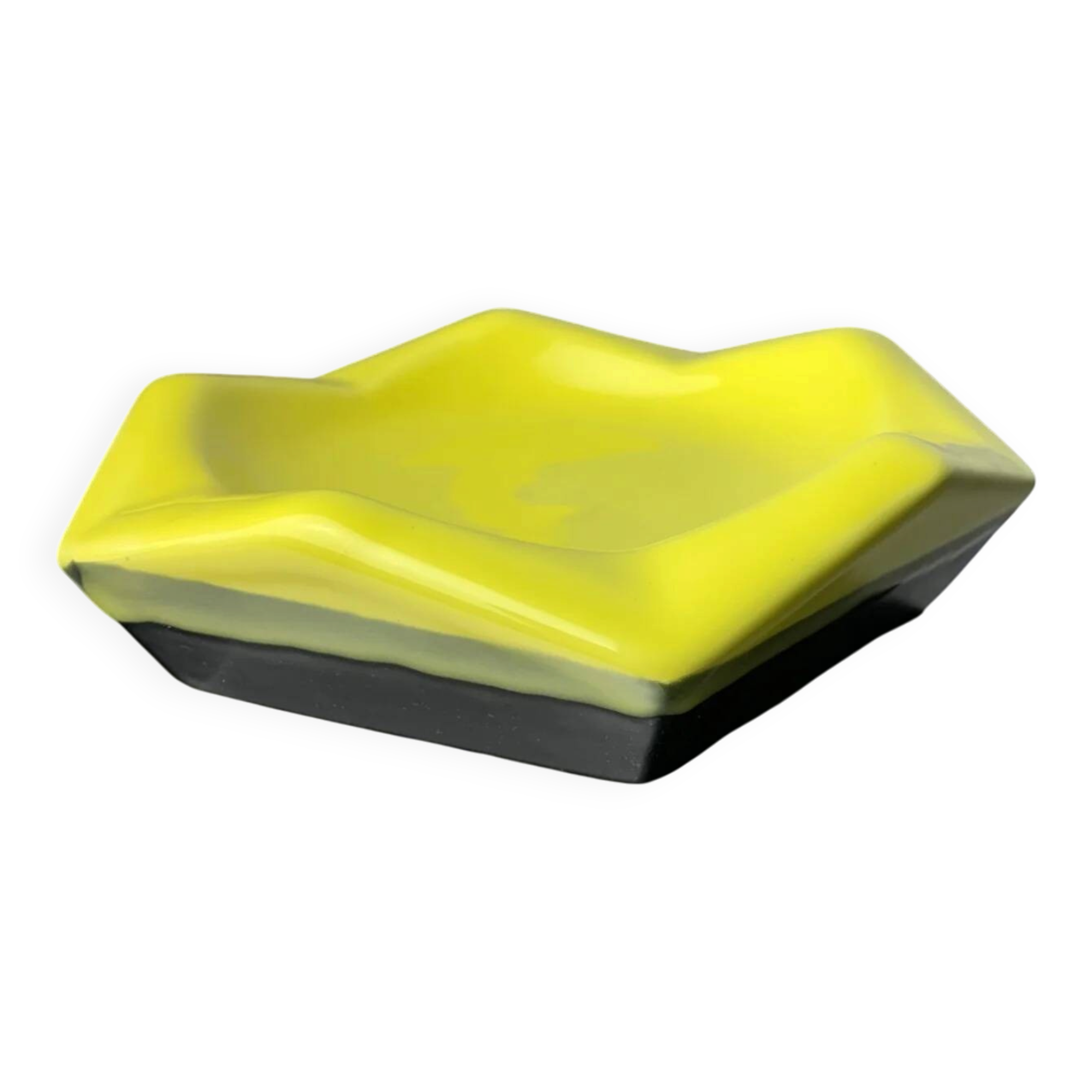 German 1970s geometric ashtray in ceramic