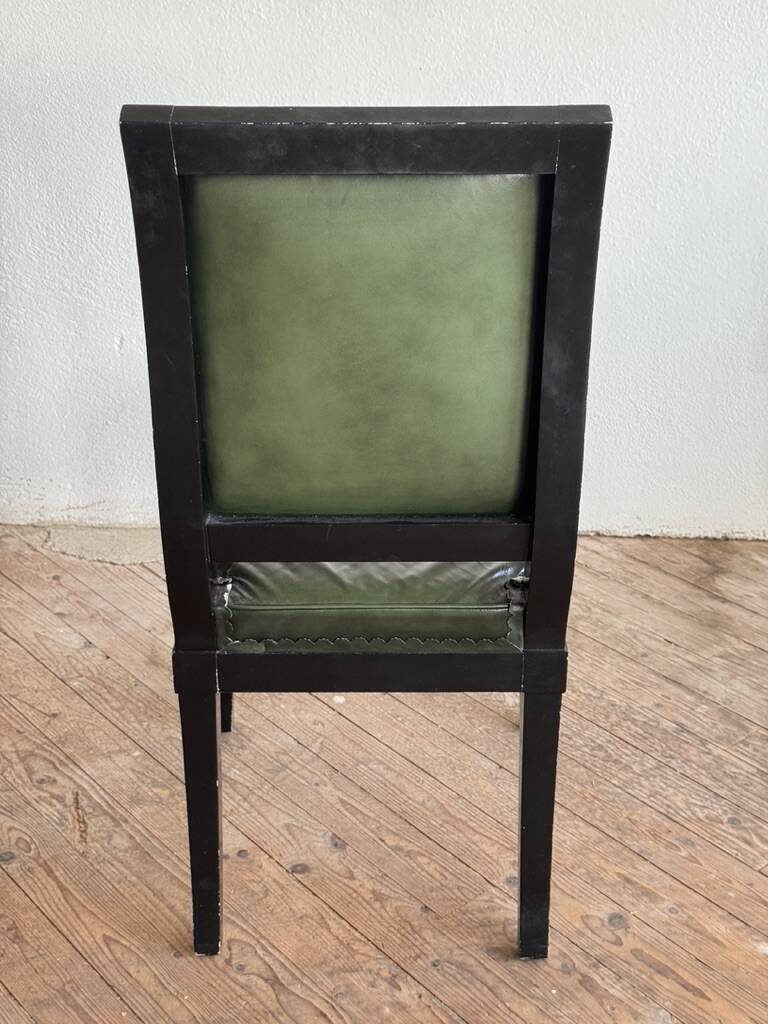 Maison Jansen black lacquered wooden desk from the 1960s with chair.