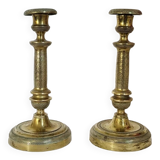 A pair of Gilt Bronze Candlesticks