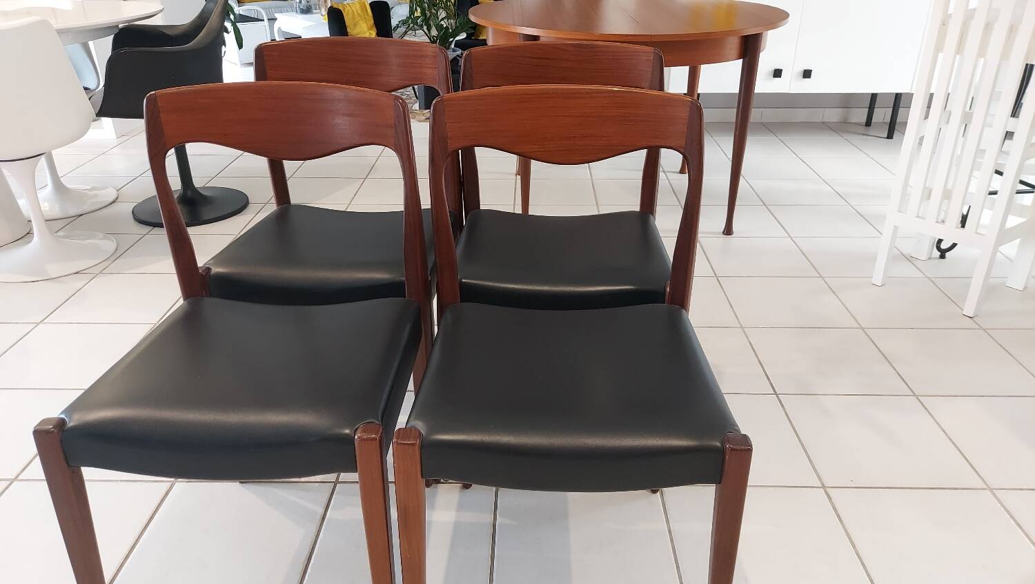 Set of 4 vintage Scandinavian teak chairs from the 1970s