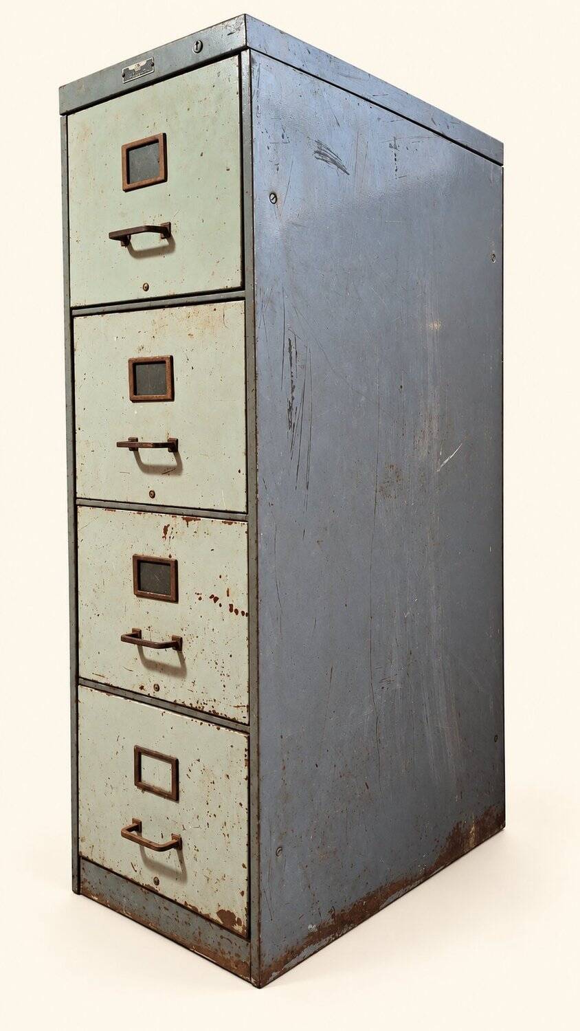 Industrial metal drawer cabinet Y.A. Chauvin Paris 1940s