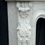 Louis XV style fireplace in Carrara marble circa 1980
