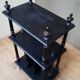 Blackened wooden shelf