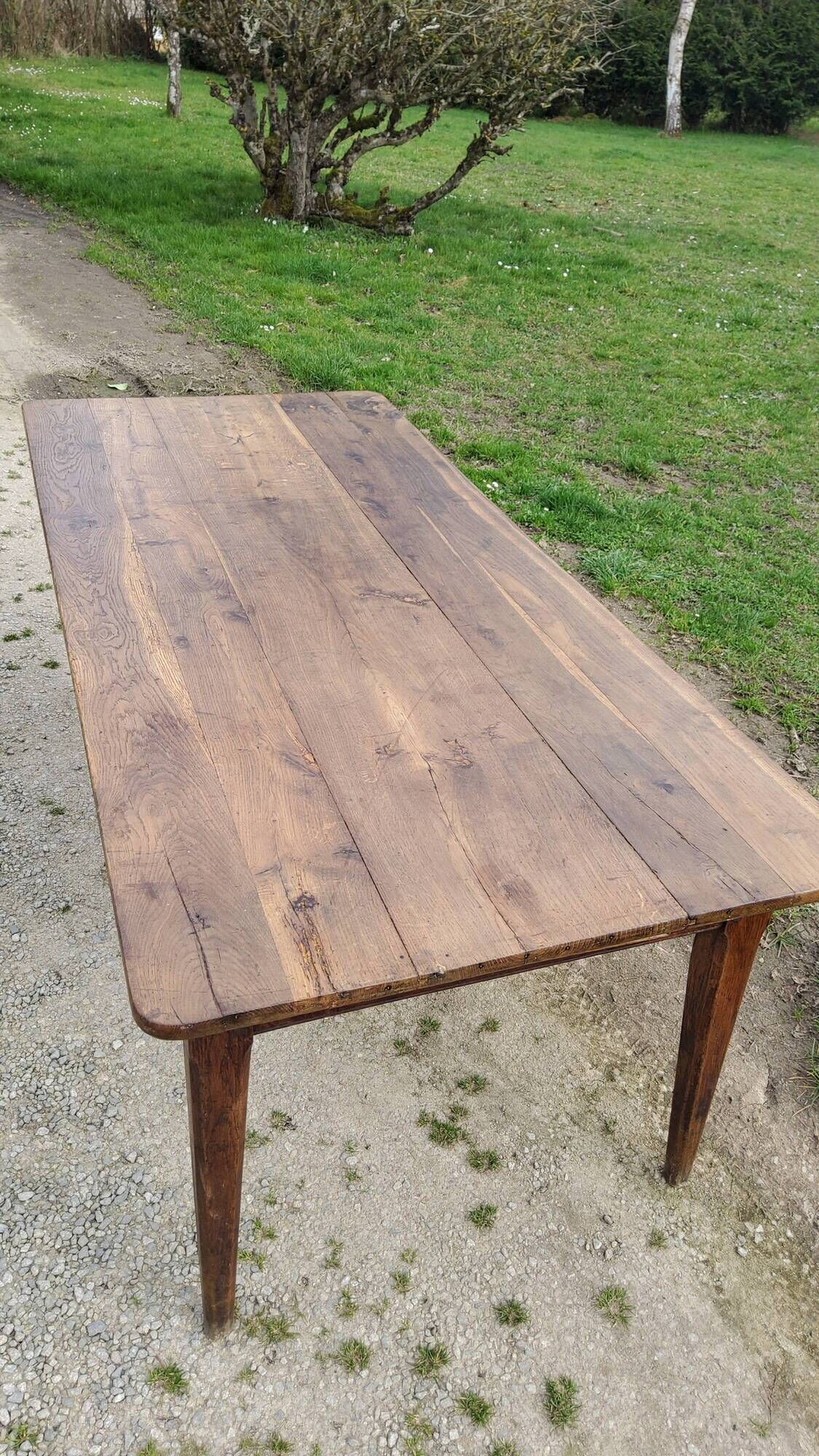 Farmhouse table NINETEENTH CENTURY OAK 200cm feet spindles 3 drawers belt
