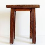 Spanish Baroque Oak Side Table or Stool, Wabi-Sabi Style, 18th C.