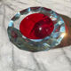 Murano glass geode faceted bowl