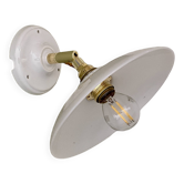 Vintage white opaline lampshade wall lamp