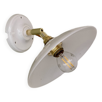 Vintage white opaline lampshade wall lamp