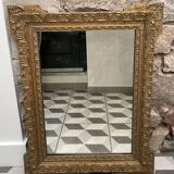 Gilded mirror in wood and stucco, 19th century, 60x88cm