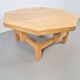 Rustic Brutalist Octagonal Oak Coffee Table by Pierre Chapo, 1960s
