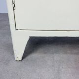 White wood convenient storage unit from the 1950s