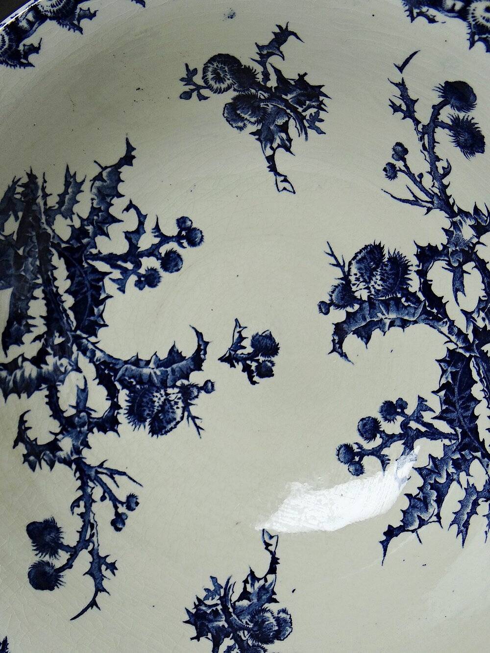 Antique cup 1890-1910 opaque porcelain ironstone Gien Chardons model