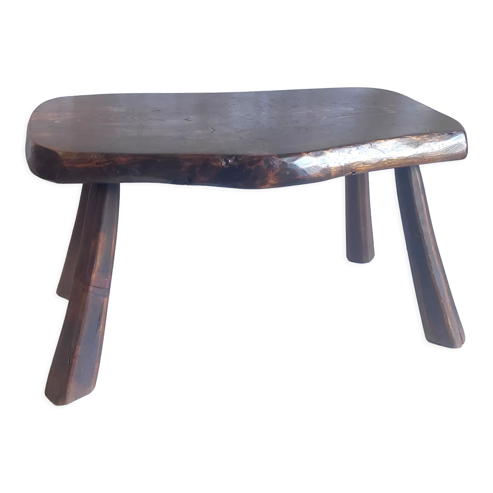 Brutalist solid wood coffee table – 50s/60s