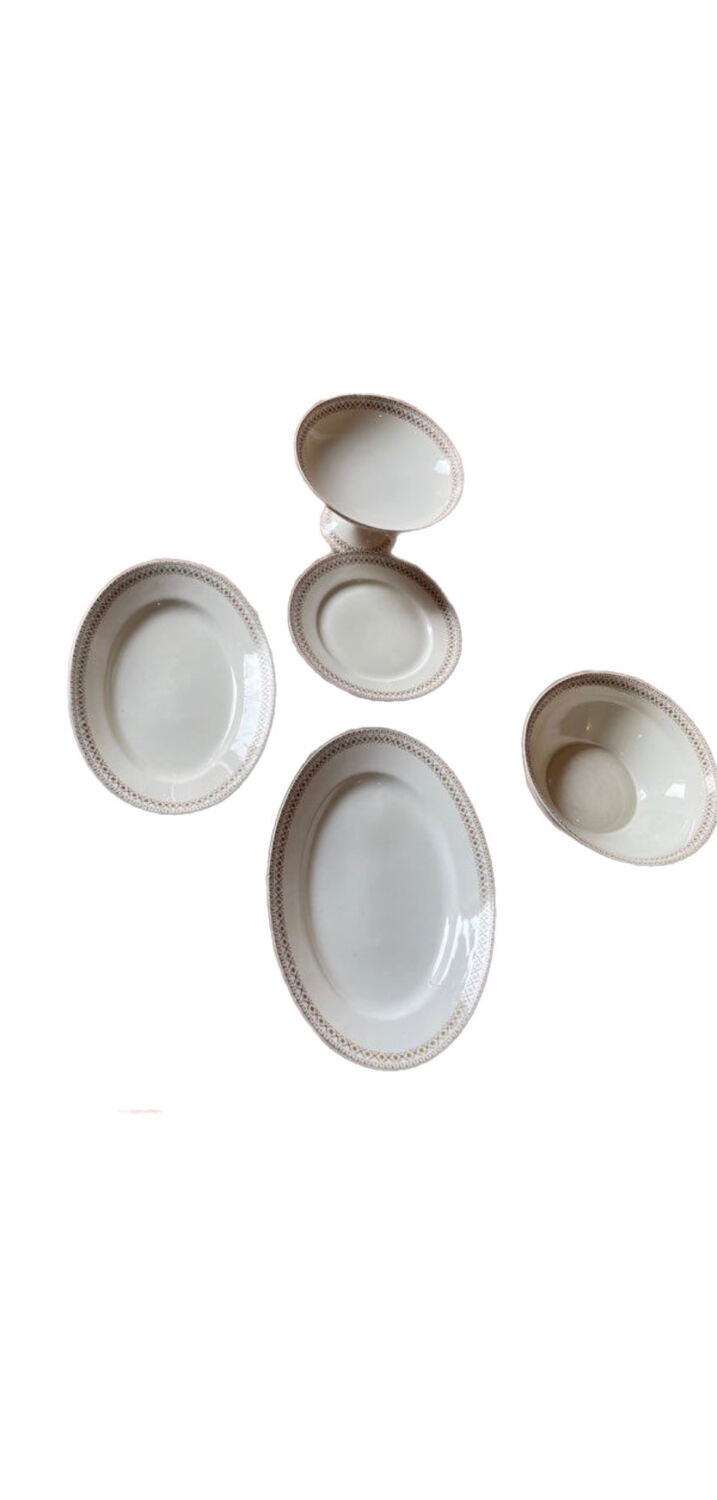 Service 5 pieces in Limoges porcelain