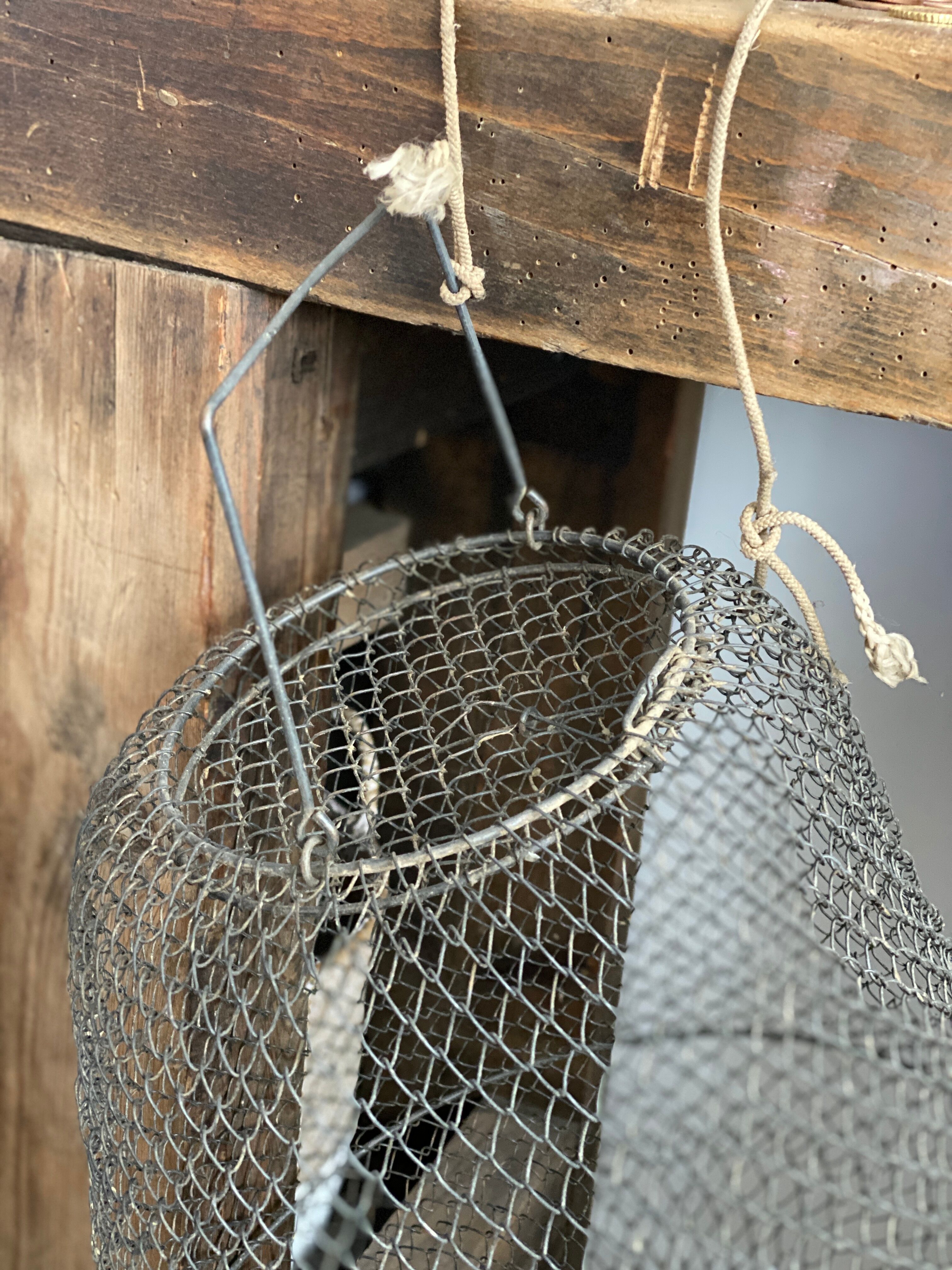 Old vintage fish basket