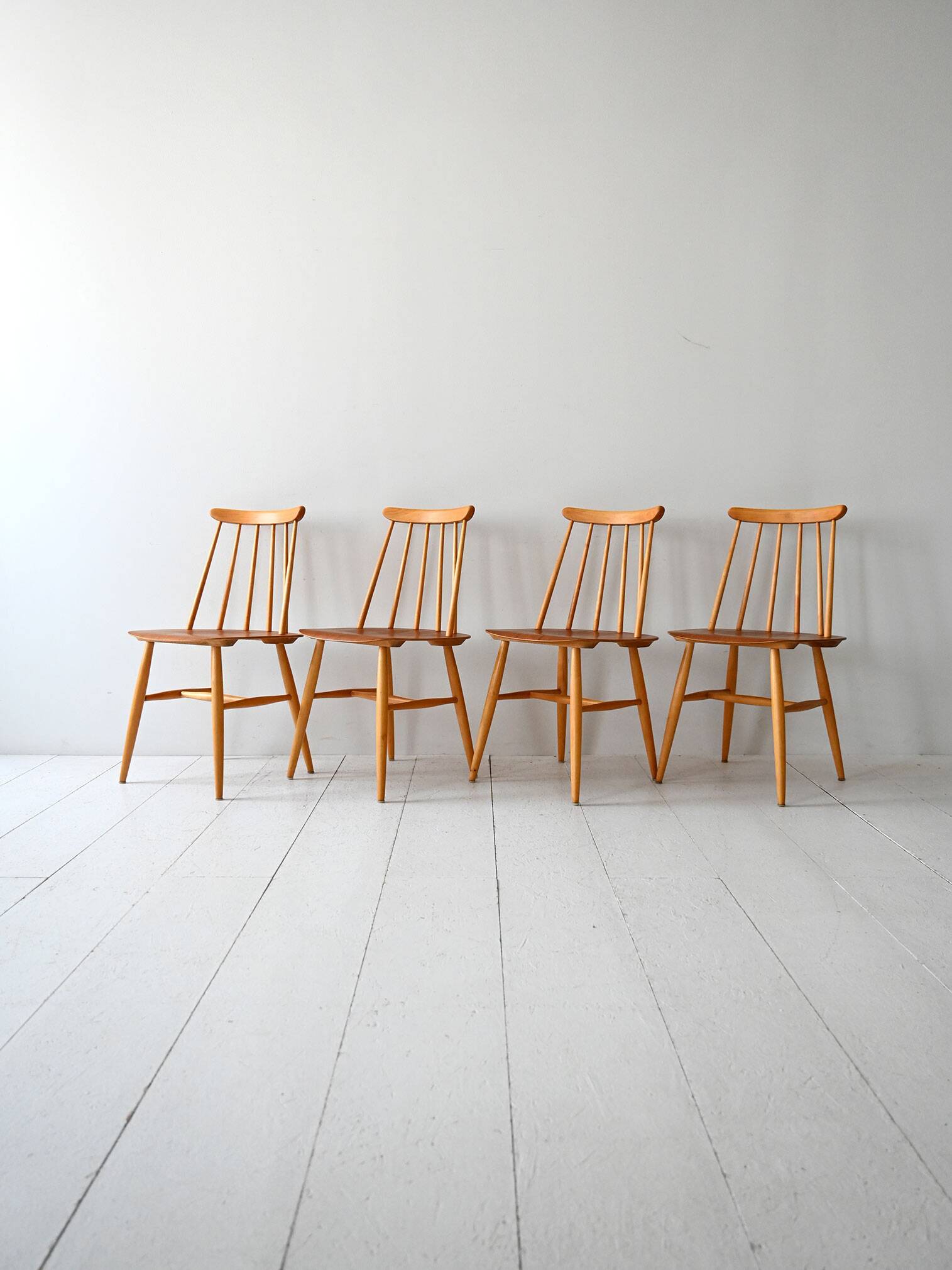 Set of 4 Fanett Chairs by Tapiovaara, Edsbyverken 1962