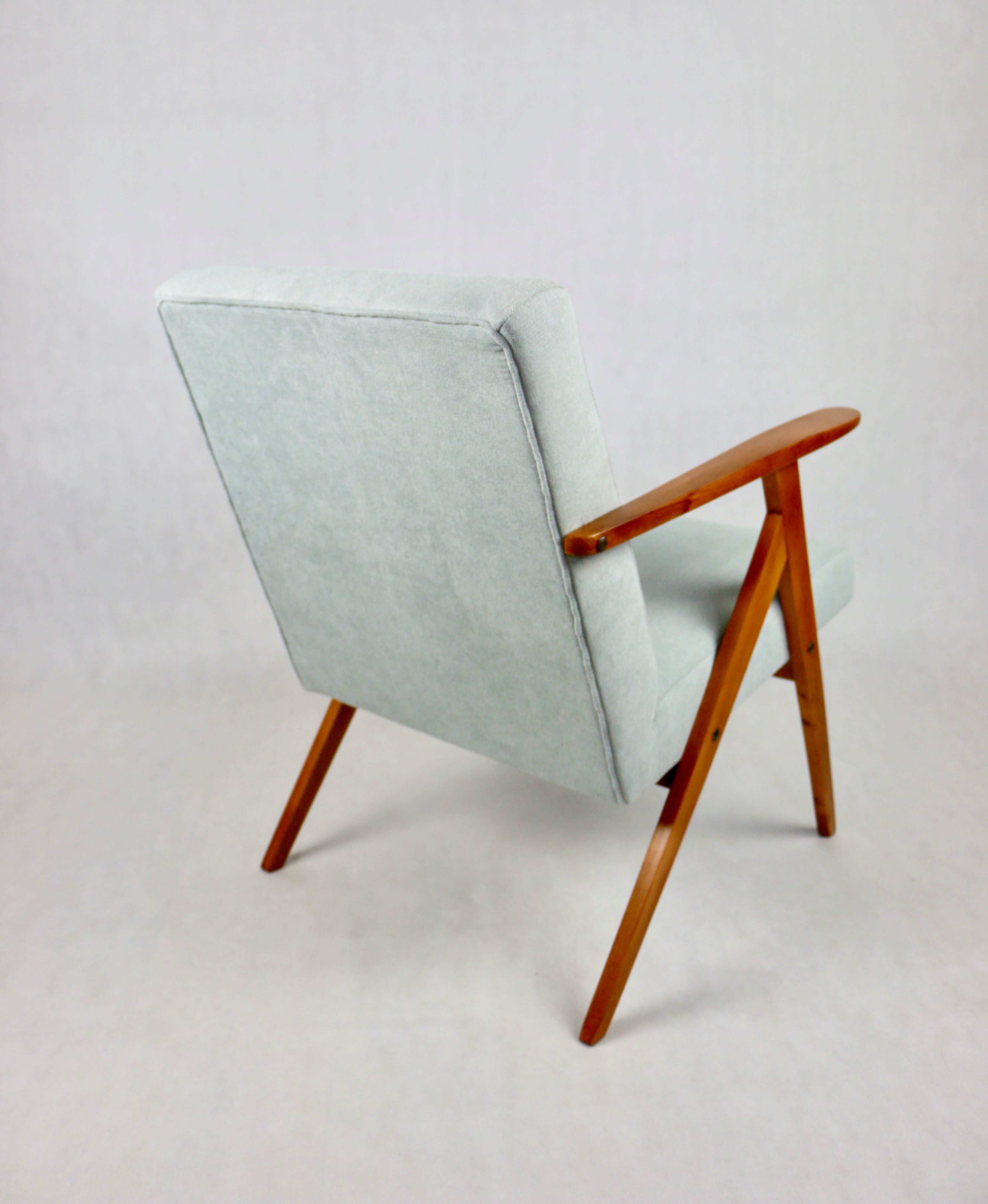 Vintage light blue turquise armchair, 1970s