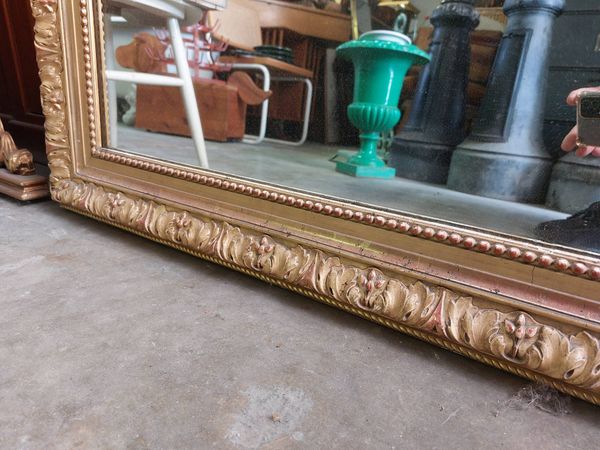 Miroir Louis XV en bois doré époque 19ème -1m63