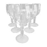 Lot of 6 glasses of striated glass wine