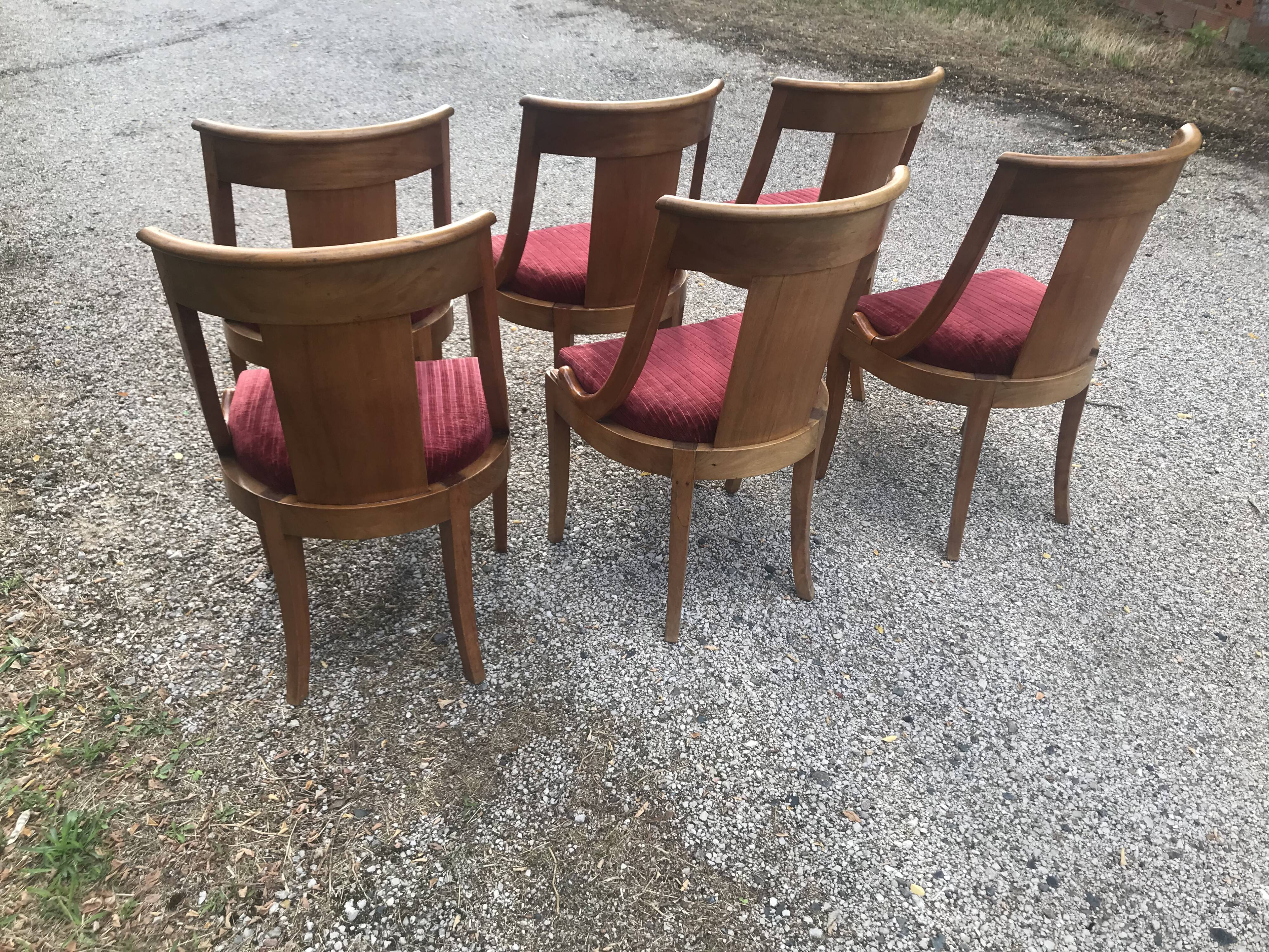 Suite of 6 chairs empire swan collar