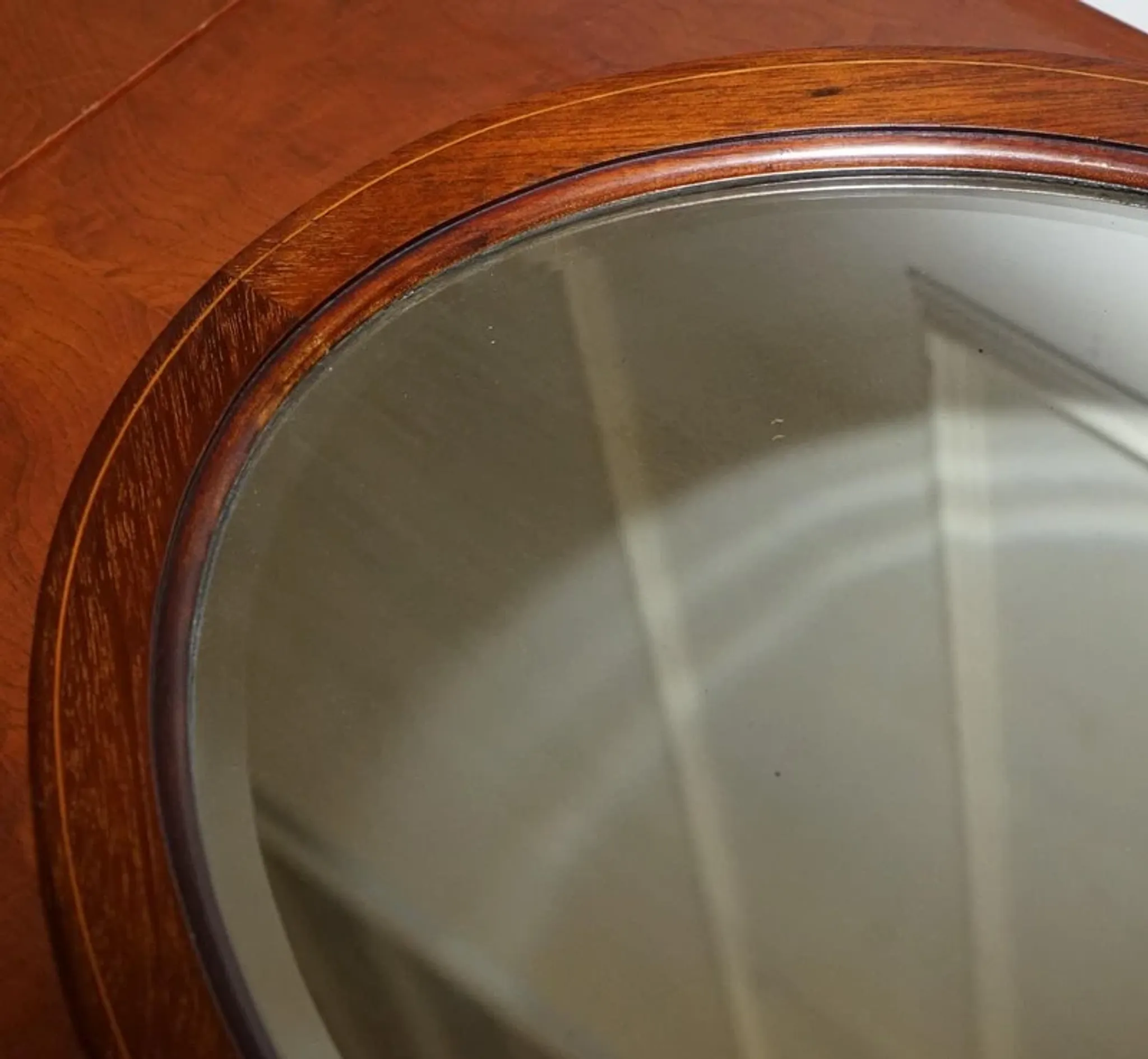 Antique Edwardian Bevelled Oval Wall Mirror, 1910s