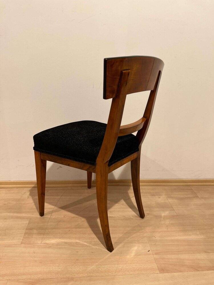 Biedermeier Dining Chair in Cherry Wood and Ink, South Germany, 1820s