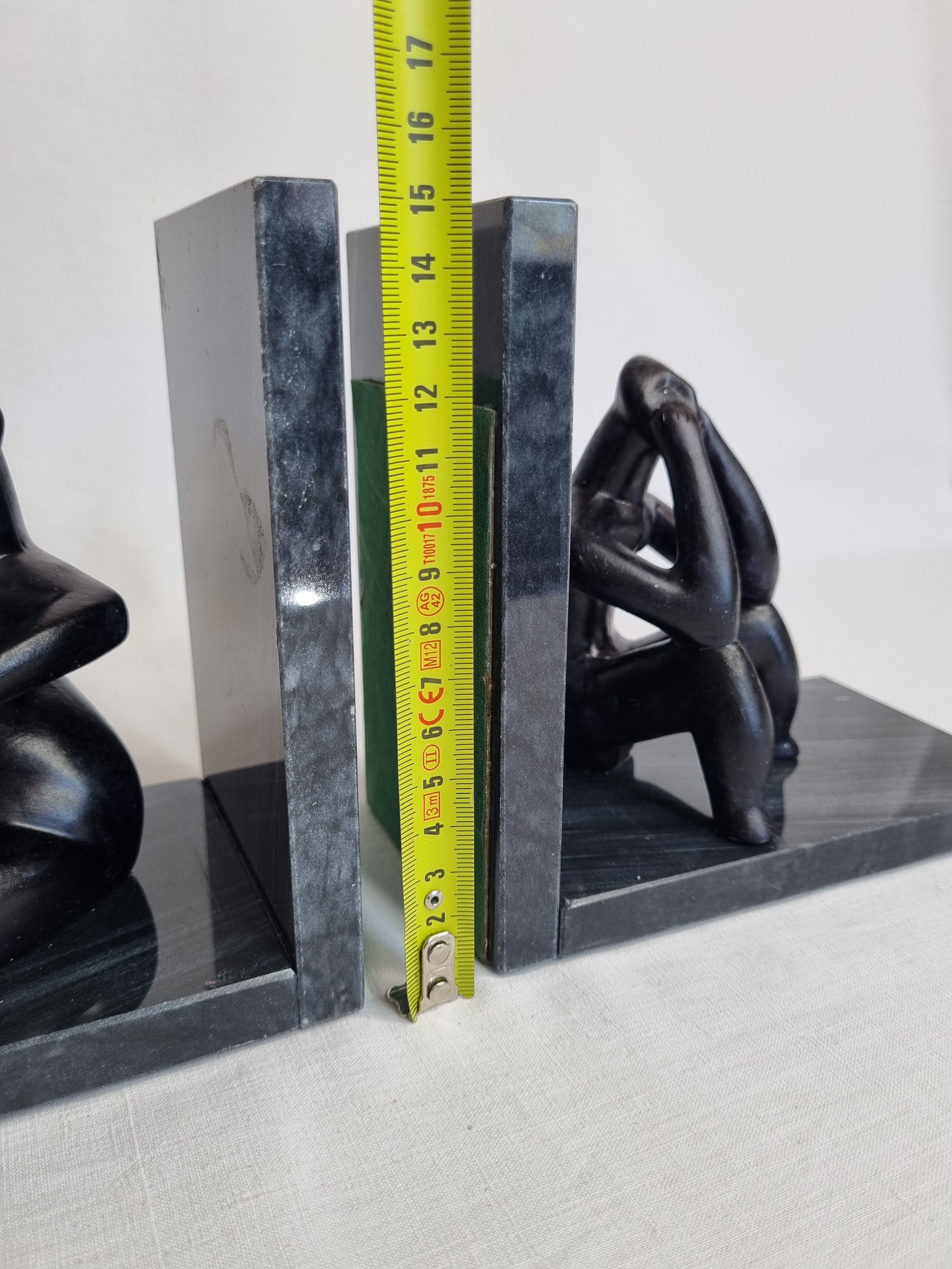 Pair of bookends the thinker and the seated lady, 15 cm