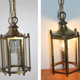 Glass lantern and brass