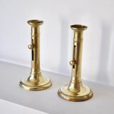 Set de 2 bougeoirs en laiton réglables