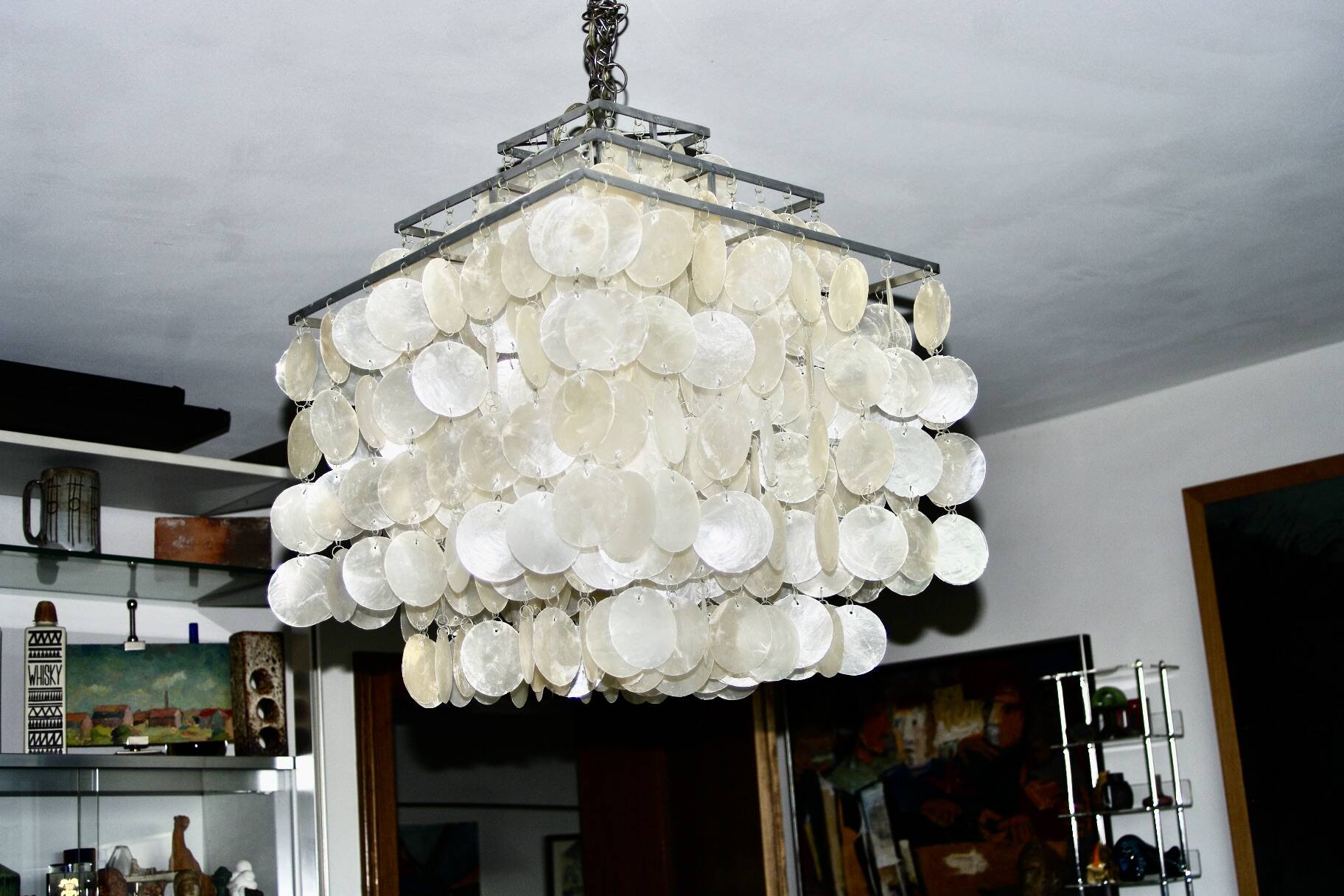 Vintage square chandelier by verner panton 1970