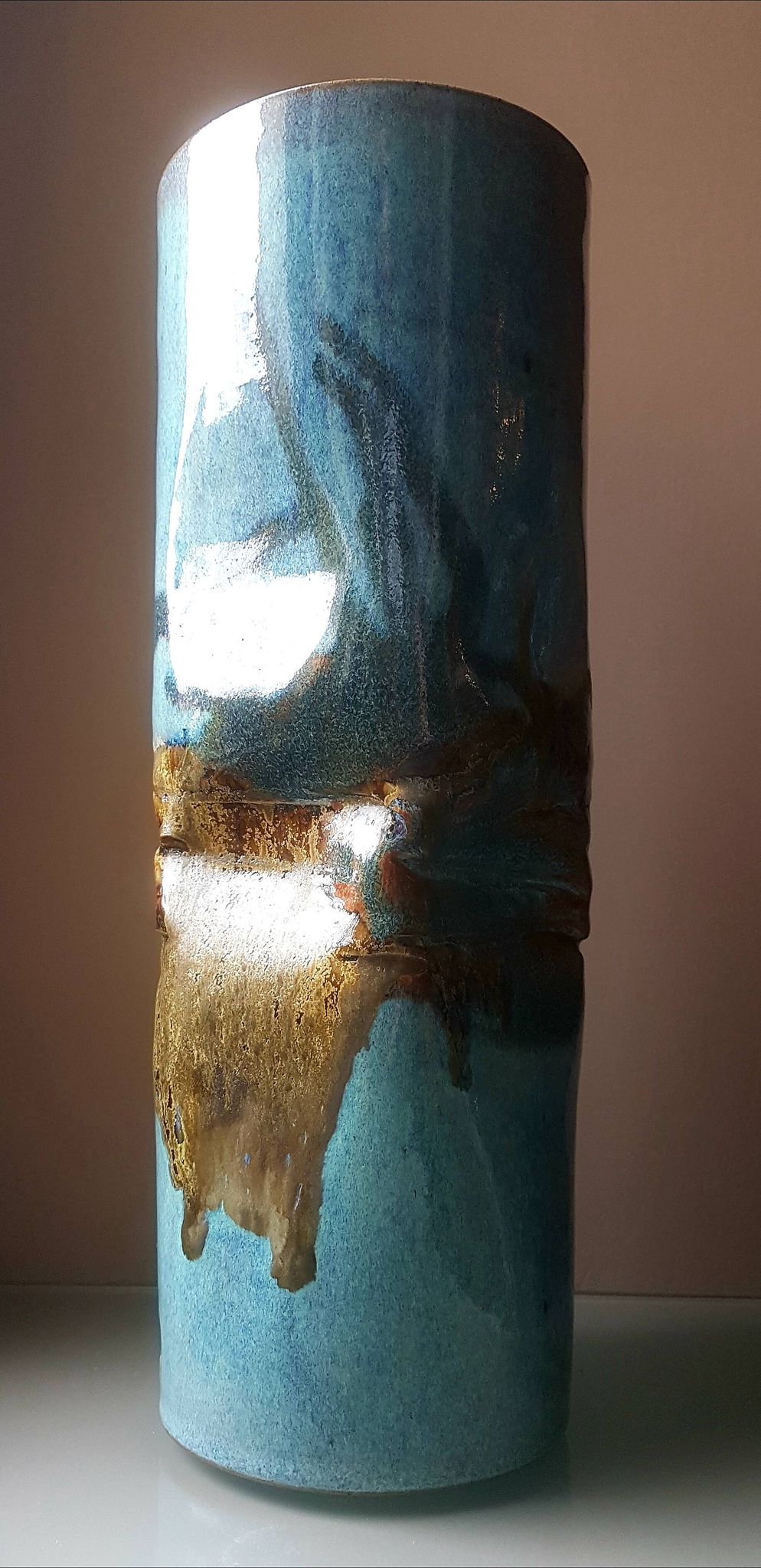 Vintage sandstone vase 60s 70s
