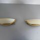 Pair of brass and glass wall lights from the Spage era, 1980, Germany.