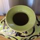 Vintage ceramic pebble vase green & black 35 cm