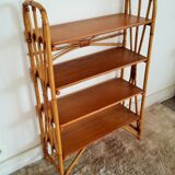 Bookcase rattan of the 1960s