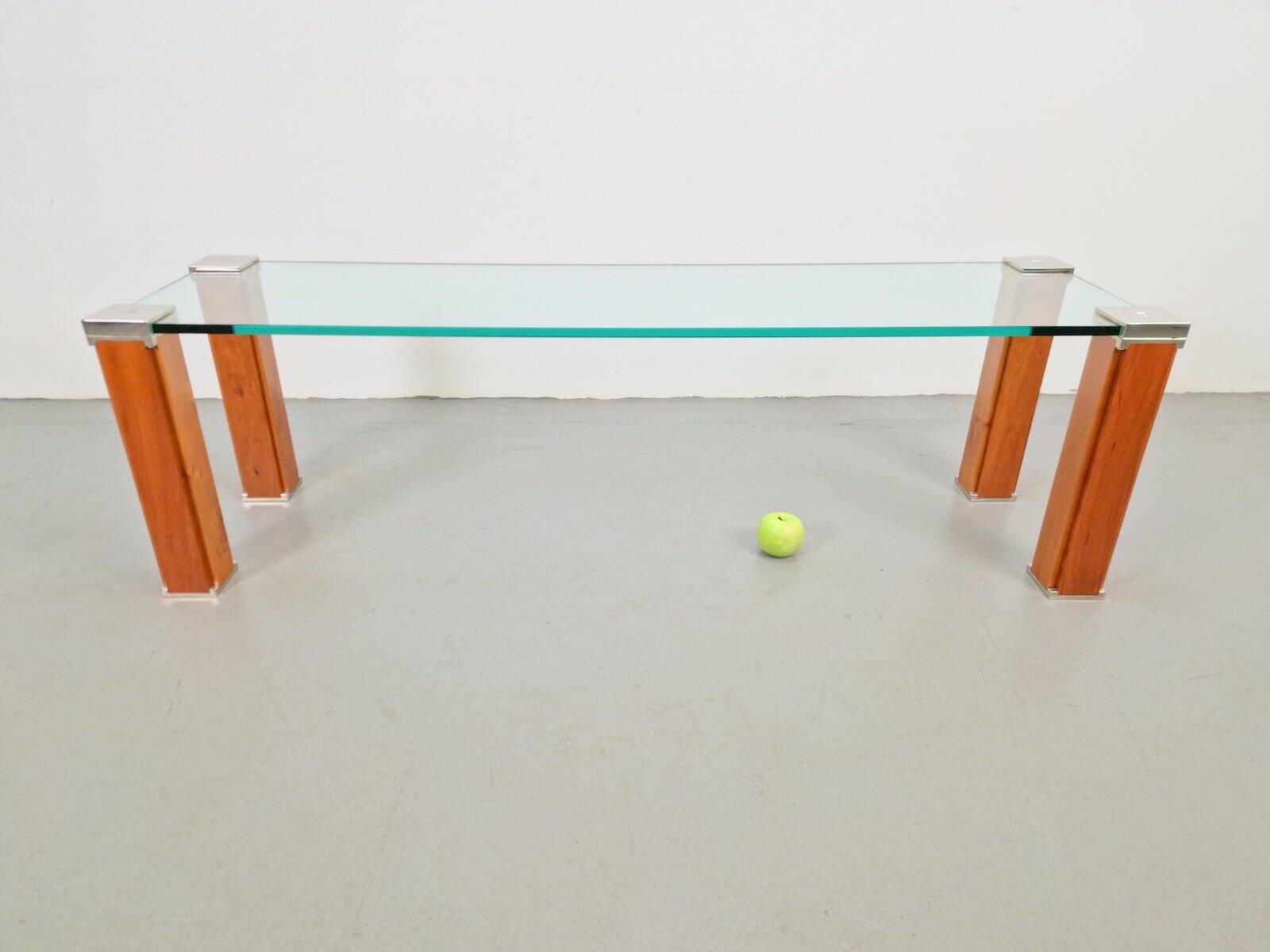 Pioneer T66 Cherry Wood & Glass Side Table from Peter Ghyczy, 1980s