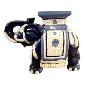 Blue ceramic elephant