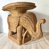 Vintage elephant rattan table