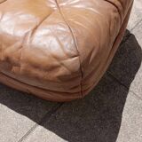 Vintage leather pouf