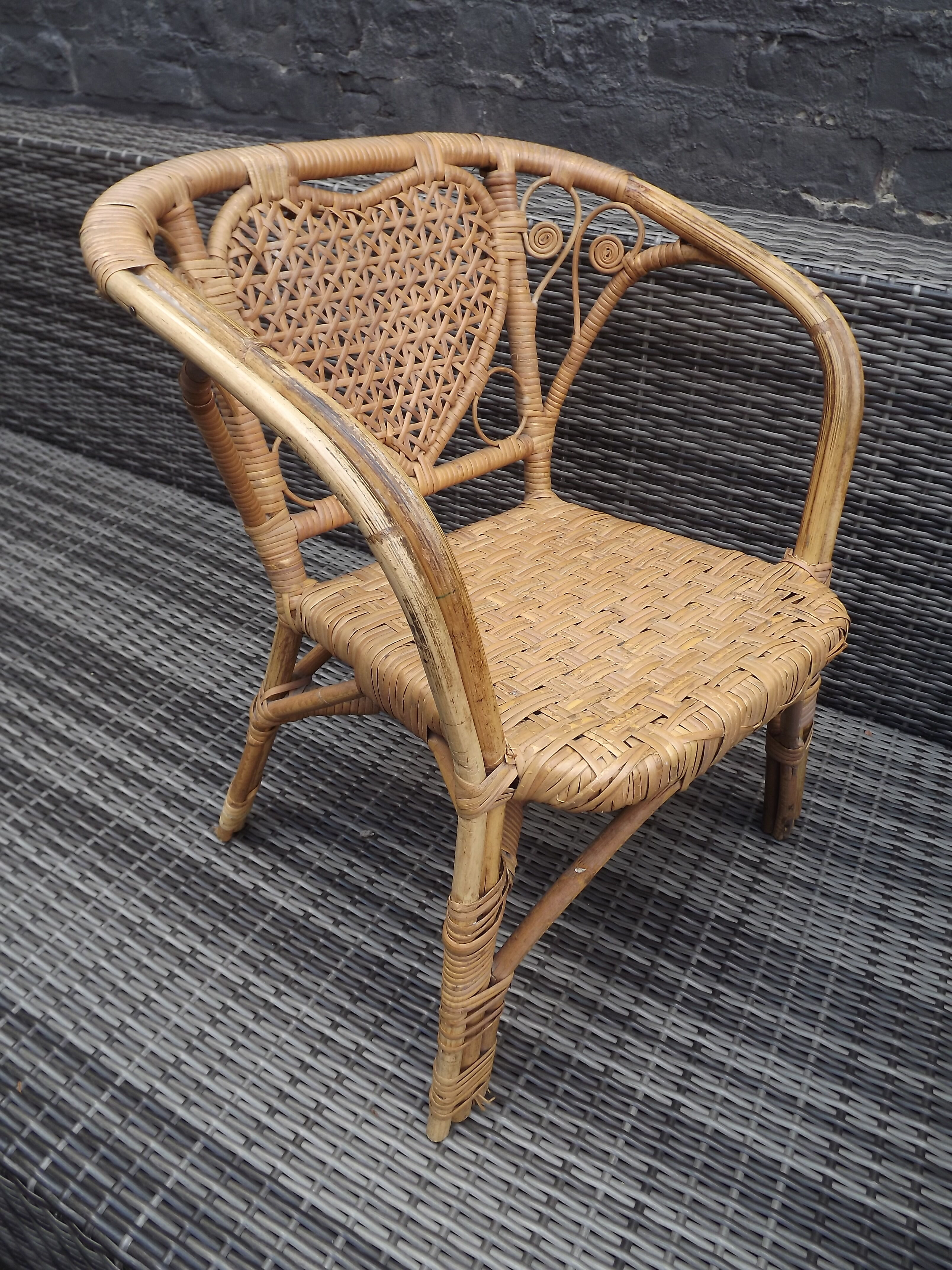 Rattan armchair for children 70 ' vintage