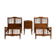 2 beds and a vintage bedside table in solid cherry wood