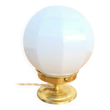 Vintage opaline faceted globe lamp