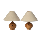 Paire de lampes de table en teck par Dyrlund, Danemark 1960s-1970s