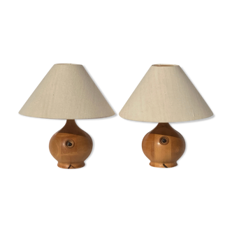 Paire de lampes de table en teck par Dyrlund, Danemark 1960s-1970s