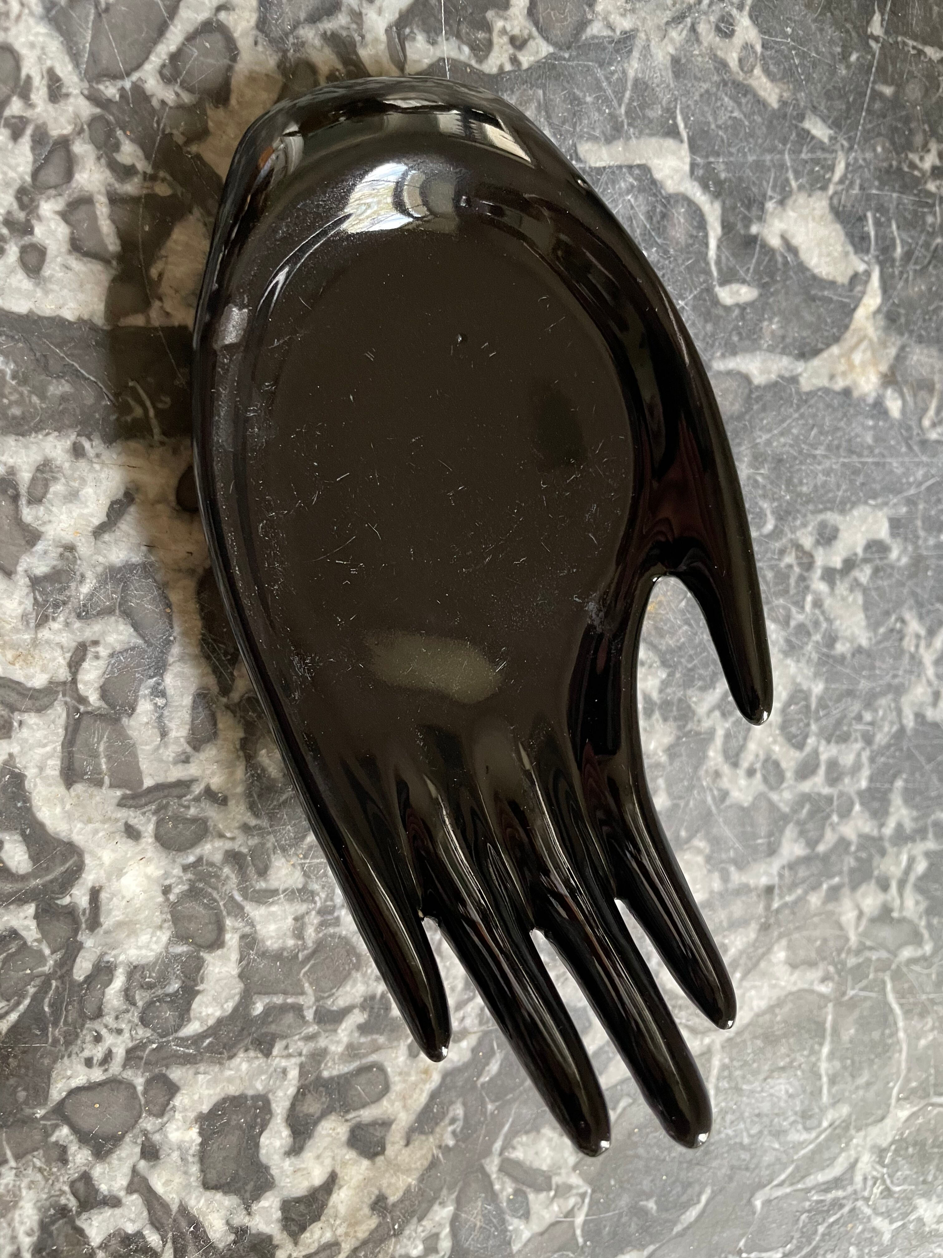 Black ceramic binge hand and cup 1970
