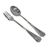 silver plated stew spoon and fork, Christofle Atlantide