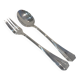 silver plated stew spoon and fork, Christofle Atlantide