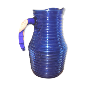 Night-blue vintage glass carafe
