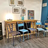 Set of 5 mismatched industrial chairs