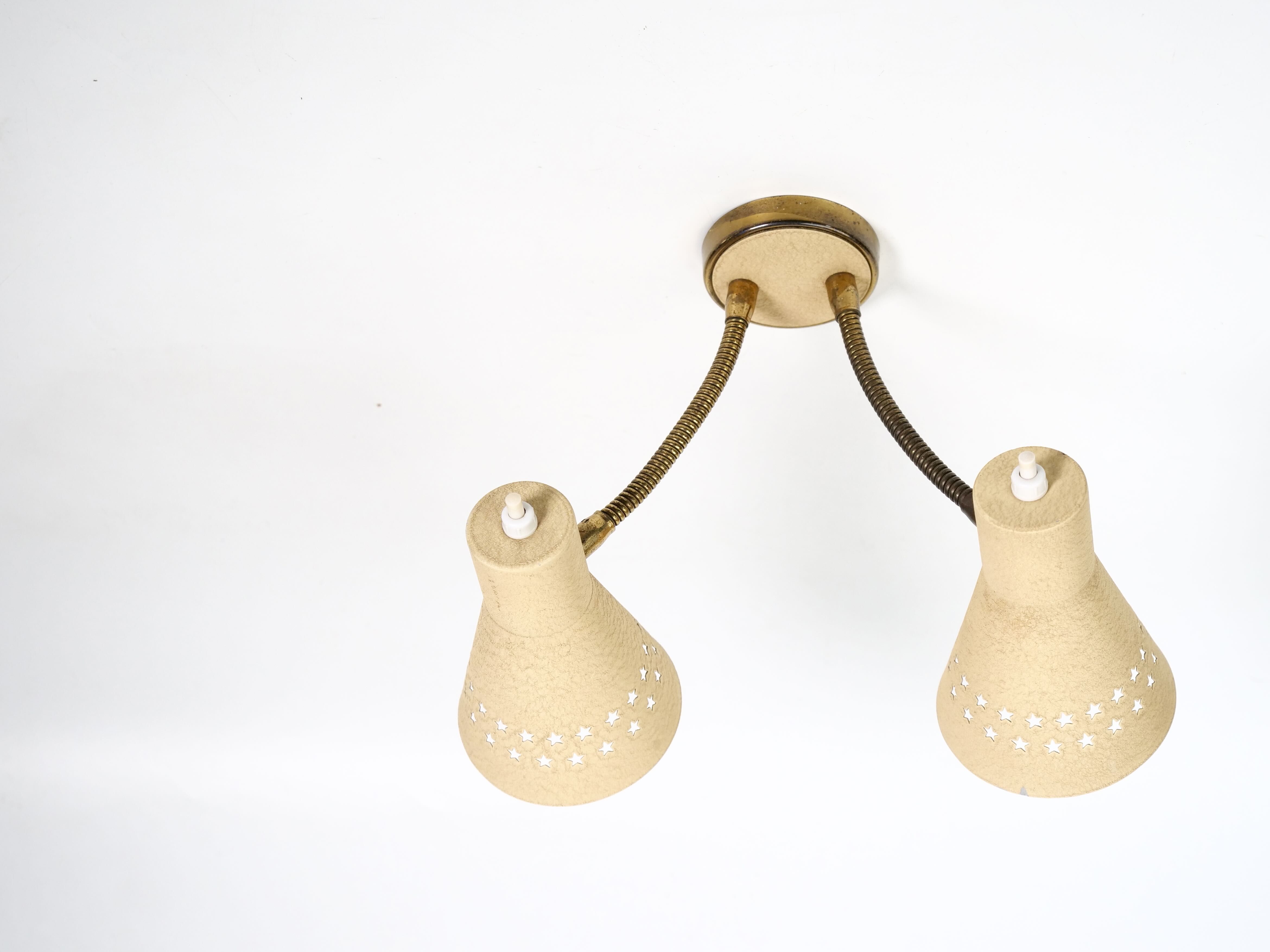 Italian wall lamp double flexible 1950