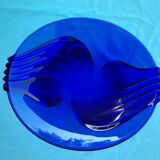 Plat en verre bleu